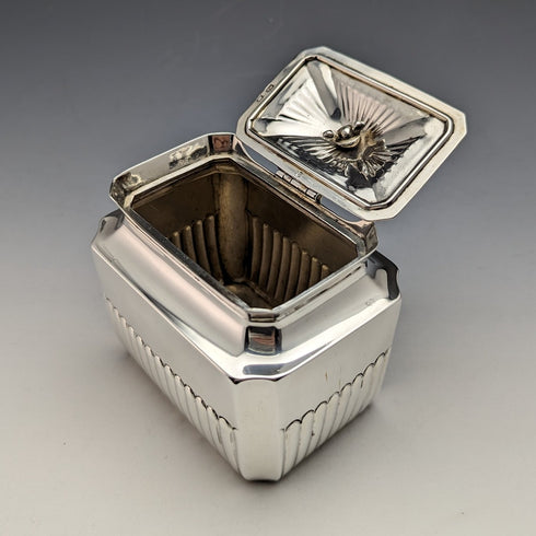 1889年 英国アンティーク 純銀製ティーキャディー 196g Henry Stratford